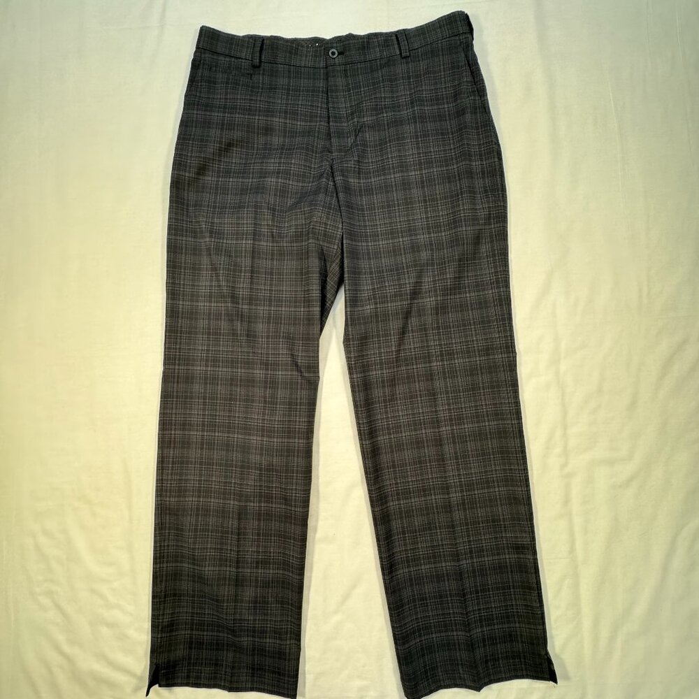 Nike Golf Pants Mens 36x32 Gray Plaid Swoosh Preppy Country Club Tee Time Putt